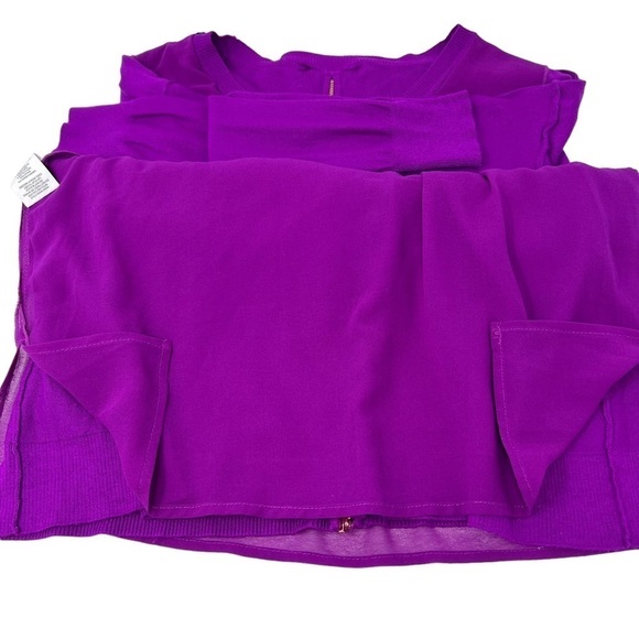 Gibson & Latimer Scoop Neck Gold Tone Back Zip Long Sleeve Lined Sweater Size M - Picture 14 of 15